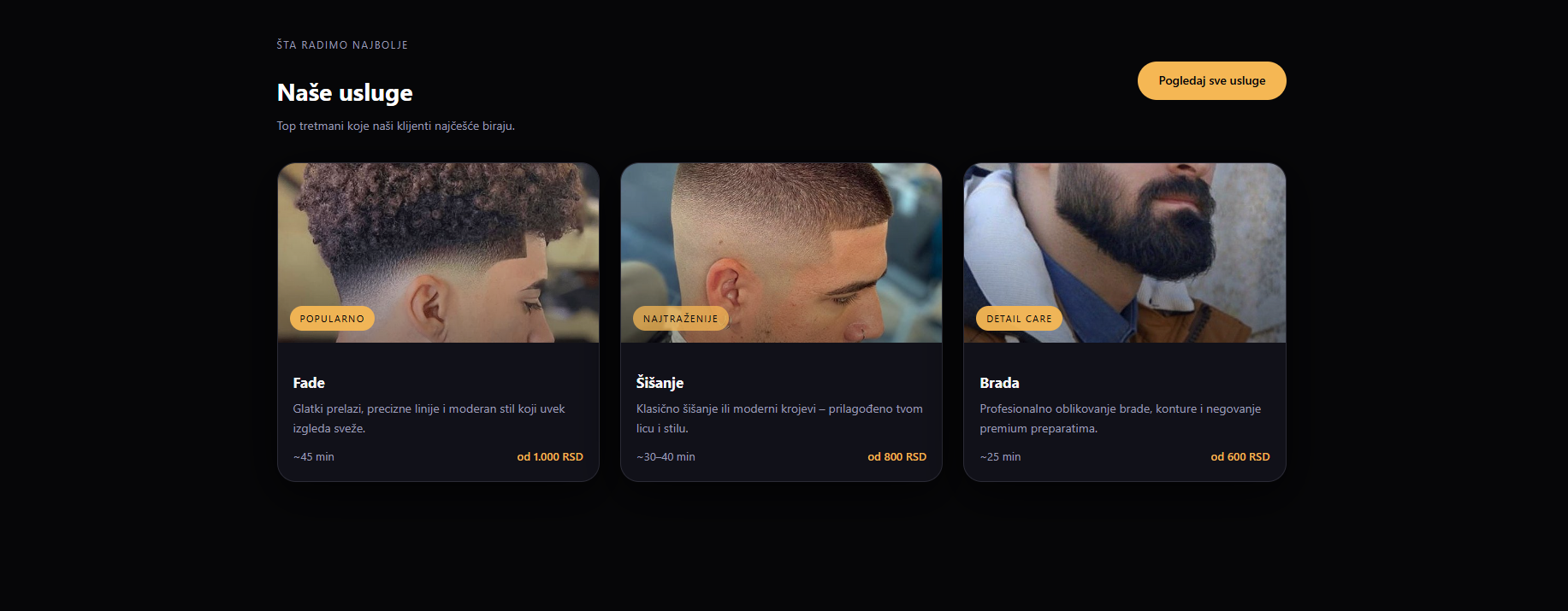 FadeLab – frizerski salon sajt